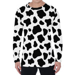 Black And White Cow Print Men's Long Sleeve T-Shirt