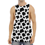 Black And White Cow Print Men's Muscle Tank Top