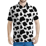 Black And White Cow Print Men's Polo Shirt
