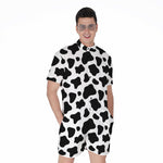 Black And White Cow Print Men's Rompers
