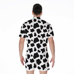 Black And White Cow Print Men's Rompers