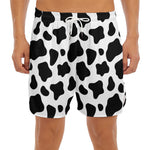 Black And White Cow Print Men's Split Running Shorts