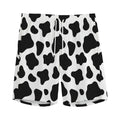 Black And White Cow Print Men's Athletic Shorts