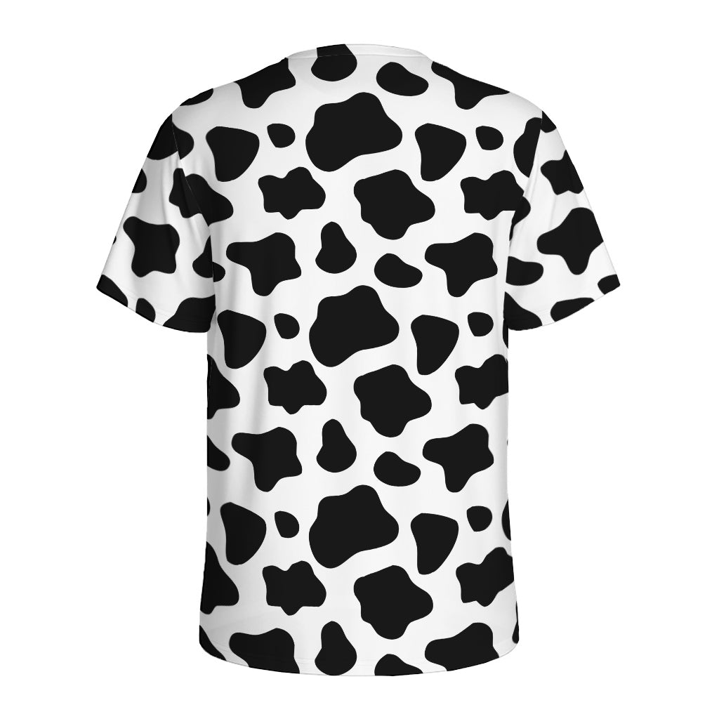 Black And White Cow Print Men's Sports T-Shirt