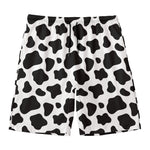 Black And White Cow Print Men's Swim Trunks