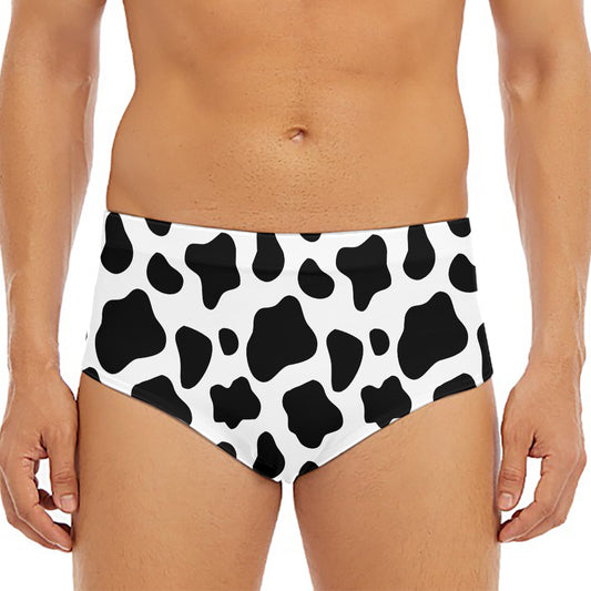 Black And White Cow Print Men's Triangle Swim Briefs