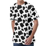 Black And White Cow Print Men's Velvet T-Shirt