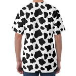 Black And White Cow Print Men's Velvet T-Shirt