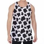 Black And White Cow Print Men's Velvet Tank Top