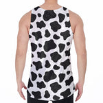 Black And White Cow Print Men's Velvet Tank Top