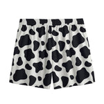 Black And White Cow Print Mesh Shorts