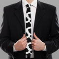 Black And White Cow Print Necktie