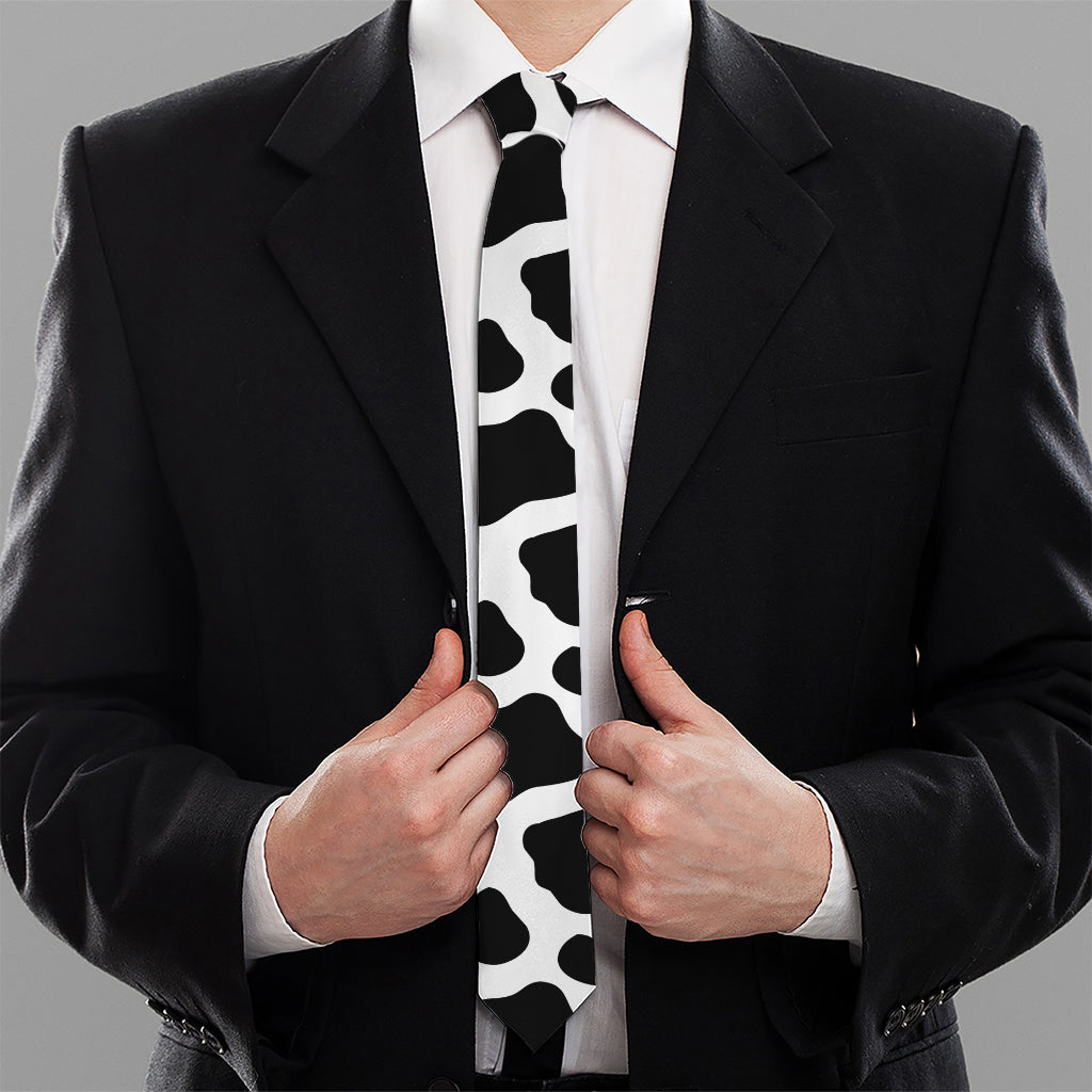 Black And White Cow Print Necktie