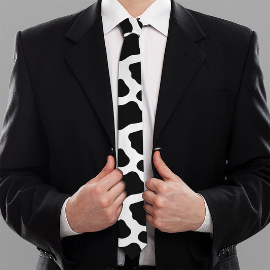 Black And White Cow Print Necktie