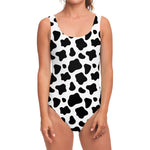 Black And White Cow Print One Piece Swimsuit