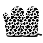 Black And White Cow Print Oven Mitts