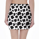 Black And White Cow Print Pencil Mini Skirt