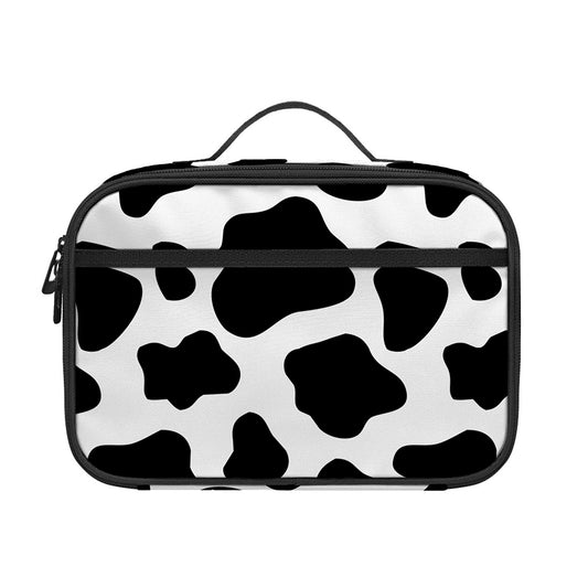 Black And White Cow Print Portable Lunch Bag