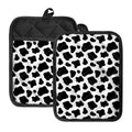 Black And White Cow Print Pot Holders With Pocket
