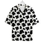 Black And White Cow Print Rayon Hawaiian Shirt