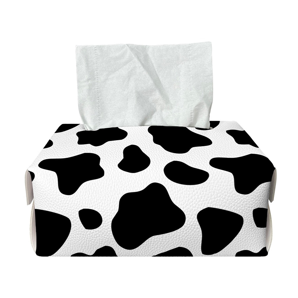 Black And White Cow Print Rectangle Tissue Box Cover