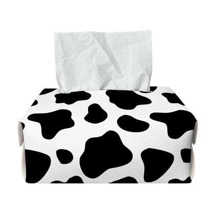 Black And White Cow Print Rectangle Tissue Box Cover