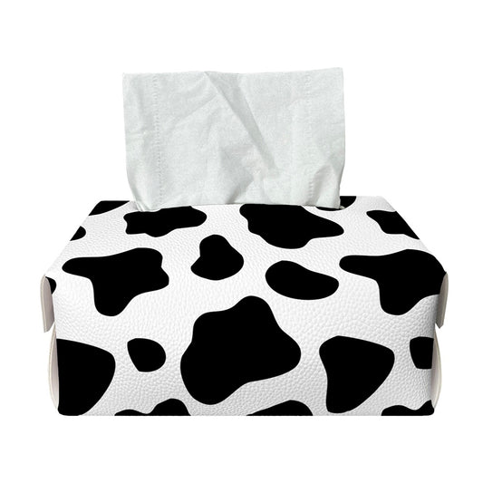 Black And White Cow Print Rectangle Tissue Box Cover