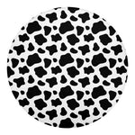Black And White Cow Print Round Blanket