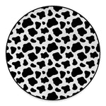 Black And White Cow Print Round Floor Mat