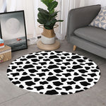 Black And White Cow Print Round Rug