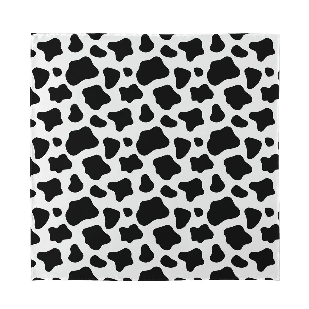 Black And White Cow Print Silk Bandana