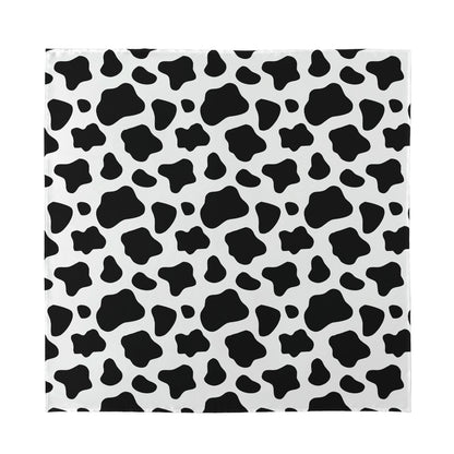 Black And White Cow Print Silk Bandana