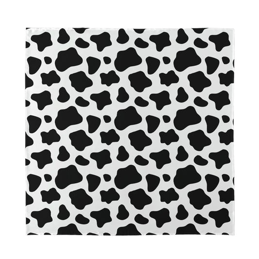 Black And White Cow Print Silk Bandana