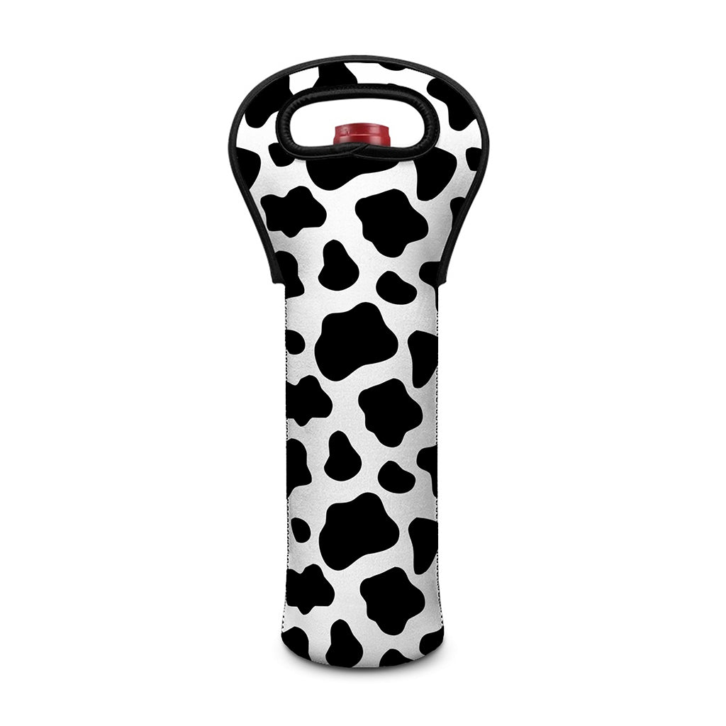 Black And White Cow Print Single Neoprene Wine Tote