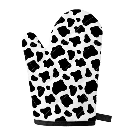 Black And White Cow Print Single Oven Mitt