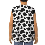 Black And White Cow Print Sleeveless Baseball Jersey