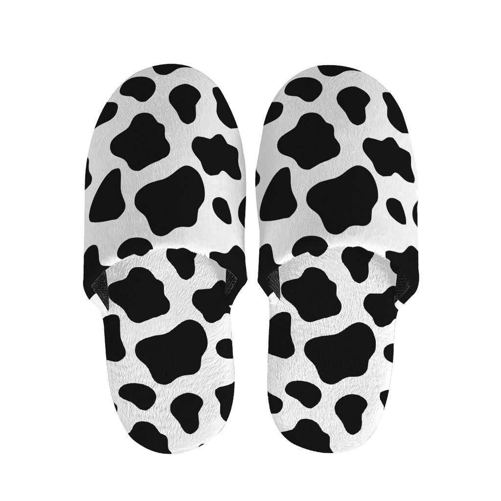 Black And White Cow Print Slippers