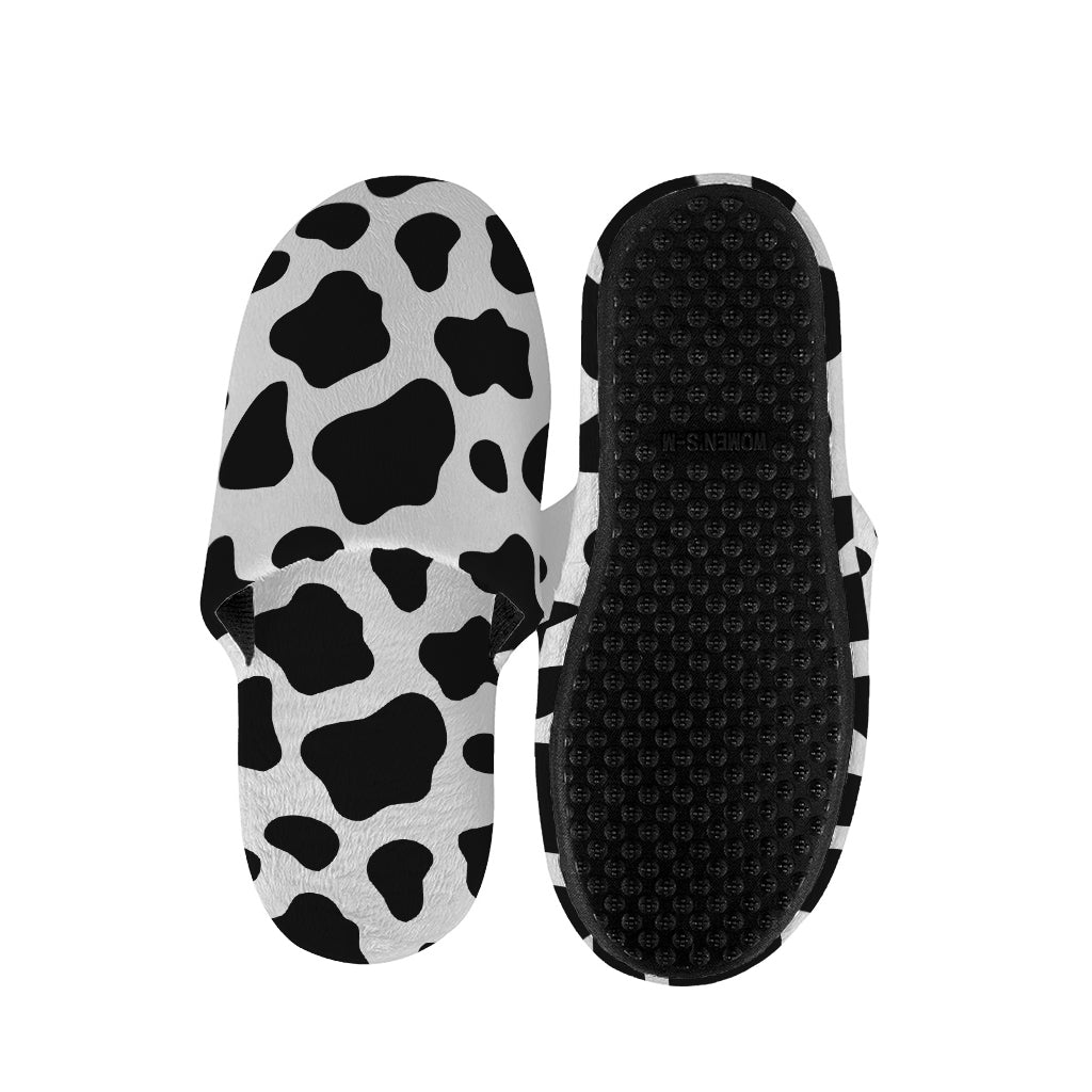 Black And White Cow Print Slippers