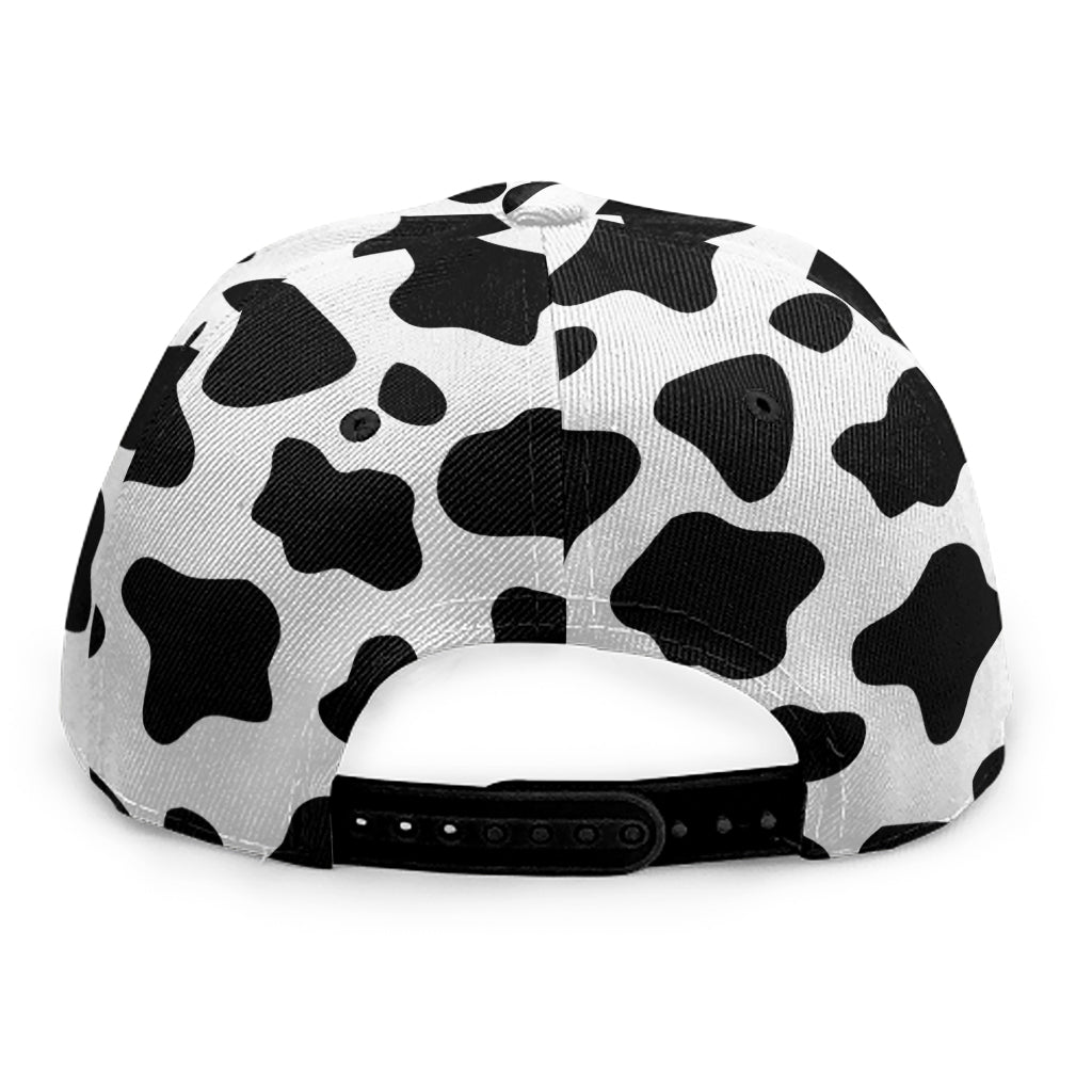 Black And White Cow Print Snapback Cap