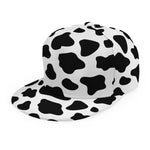 Black And White Cow Print Snapback Cap
