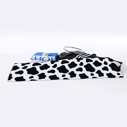 Black And White Cow Print Sports Towel