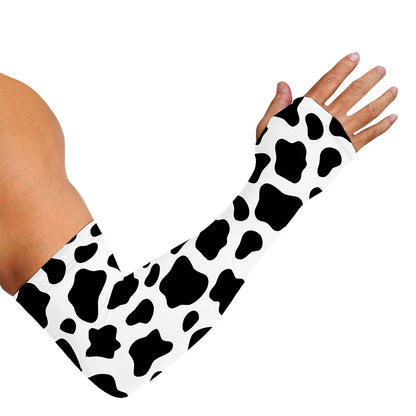 Black And White Cow Print Sun Protection Arm Sleeves