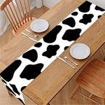 Black And White Cow Print Table Runner