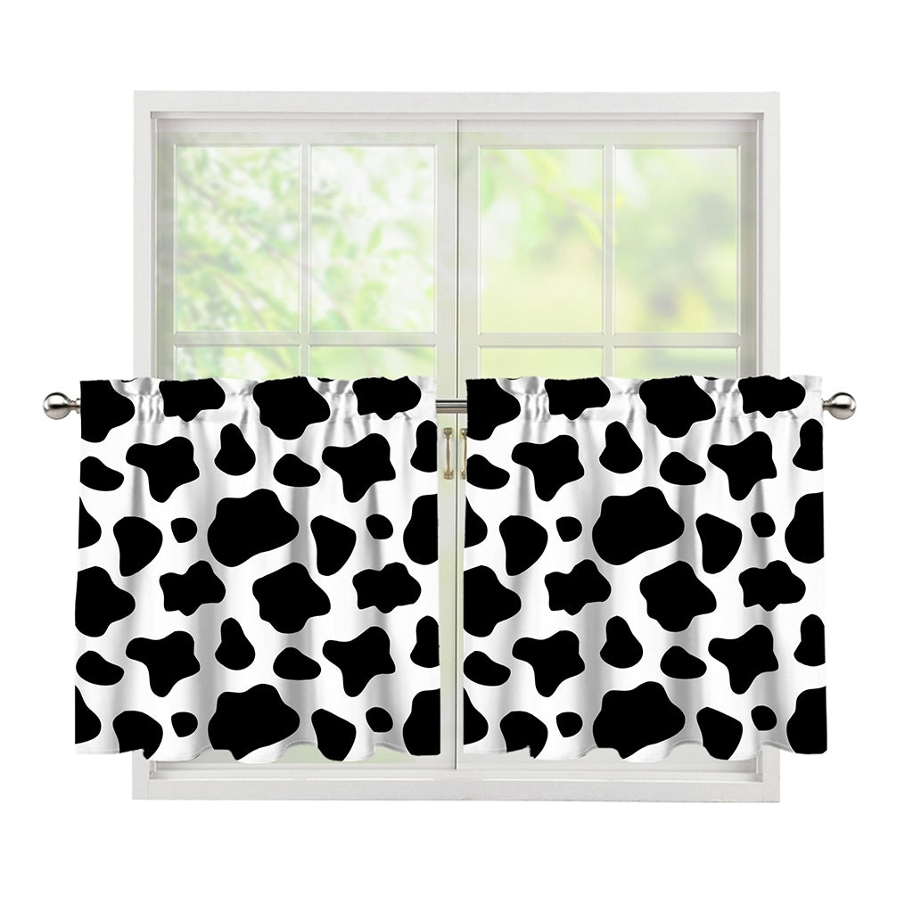 Black And White Cow Print Tier Curtains
