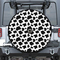 Black And White Cow Print Tire Cover With Camera Hole
