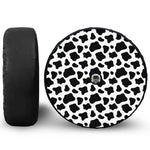Black And White Cow Print Tire Cover With Camera Hole