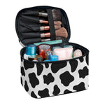 Black And White Cow Print Travel Makeup Bag