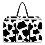 Black And White Cow Print Utility Tote Bag
