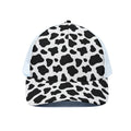 Black And White Cow Print White Mesh Trucker Hat