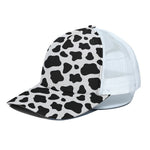 Black And White Cow Print White Mesh Trucker Cap